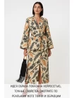 Репс костюмно-плательный MAX MARA Хлопок с Вискозой Листья Коричнево-бежевый KZ H11/3   А60 14032421