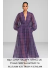 Шёлк деворе MAX MARA Абстрактная клетка сине-лиловая MM H28/1 N50 14042510