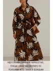 Рубашечный лён с хлопком MAX MARA Абстрактные растения Черный Н16 D00 16022451