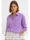 Рубашечный хлопок MAX MARA сиреневый в клетку MM H6 /B30  17022418
