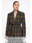 Костюмная шерсть PRADA в клетку Коричнево-бежево-голубая IDT H60/1 FF50 17062519