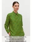Крепдешин шелковый MAX MARA Геометрия горчично-зелёная MM H31 N20 30092560