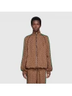 Вискоза жаккардовая GUCCI Коричнево-бежевая Логотип H21/12 J33 30112305