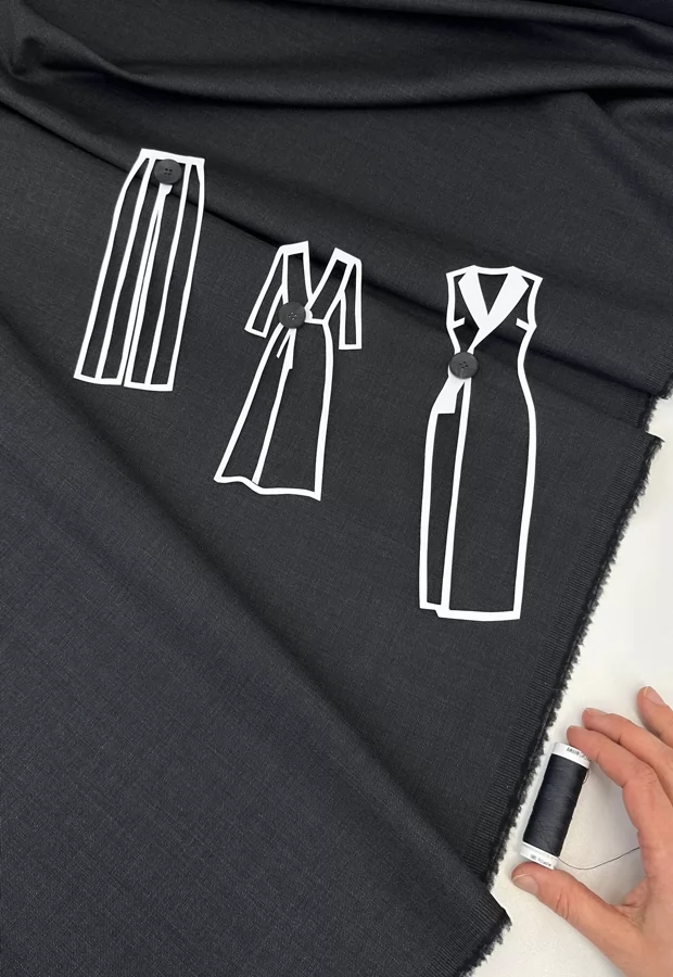 Для классических костюмов: шерсть качества virgin в тёмно-сером оттенке ✨ - Ткани FF