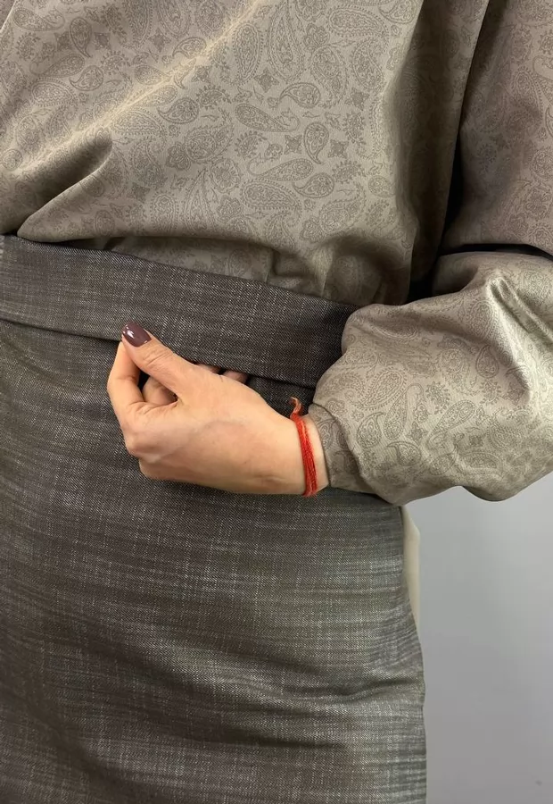 Сочетание в бежево-зелёных тонах: принтованный рубашечный хлопок и джинса ✨ - Ткани FF