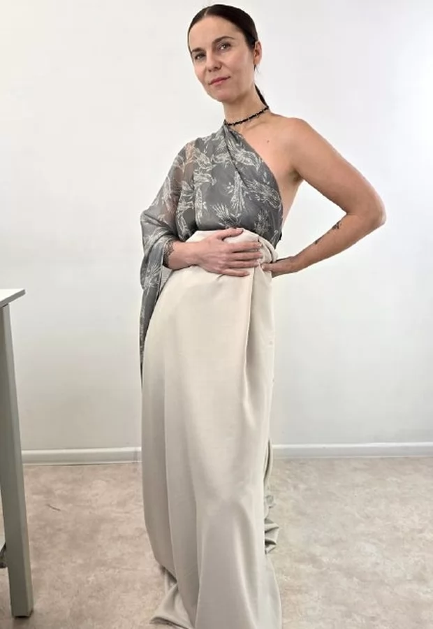 Шерстяной креп и шёлковый шифон MAX MARA с птицами ✨ - Ткани FF · MAX