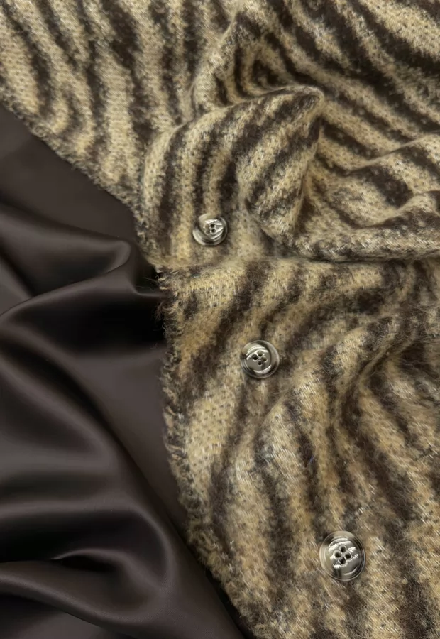 Мягкая, уютная пальтовая шерсть с нестандартным узором ❤️ - Ткани FF