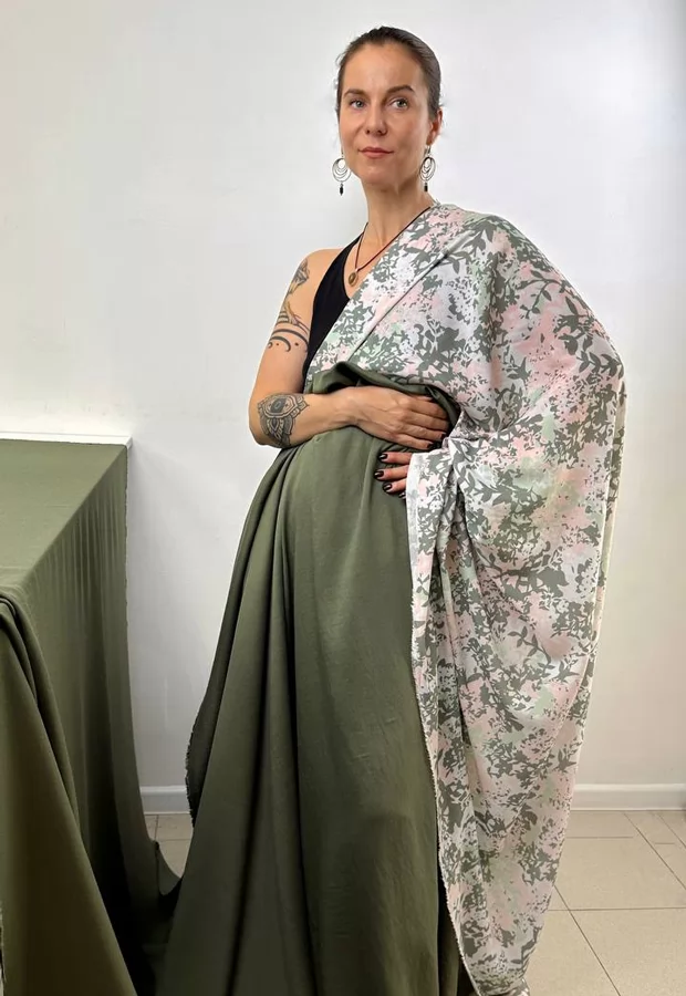 Две вискозы: принтованная и однотонная - идеально дополняют друг друга 🌱 - Ткани FF