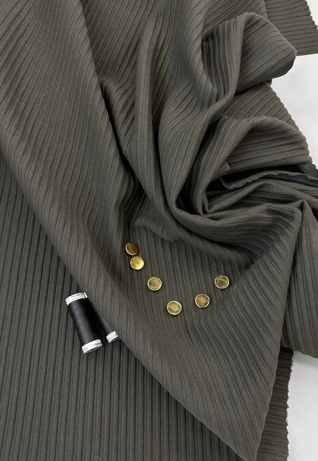 Для ценителей фактуры: плотный хлопковый трикотаж в широкий рубчик 💖 - Ткани FF