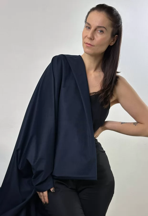 Стриженный бархат в глубоком, тёмно-синем цвете: для нарядных, но сдержанных образов 💙 - Ткани FF