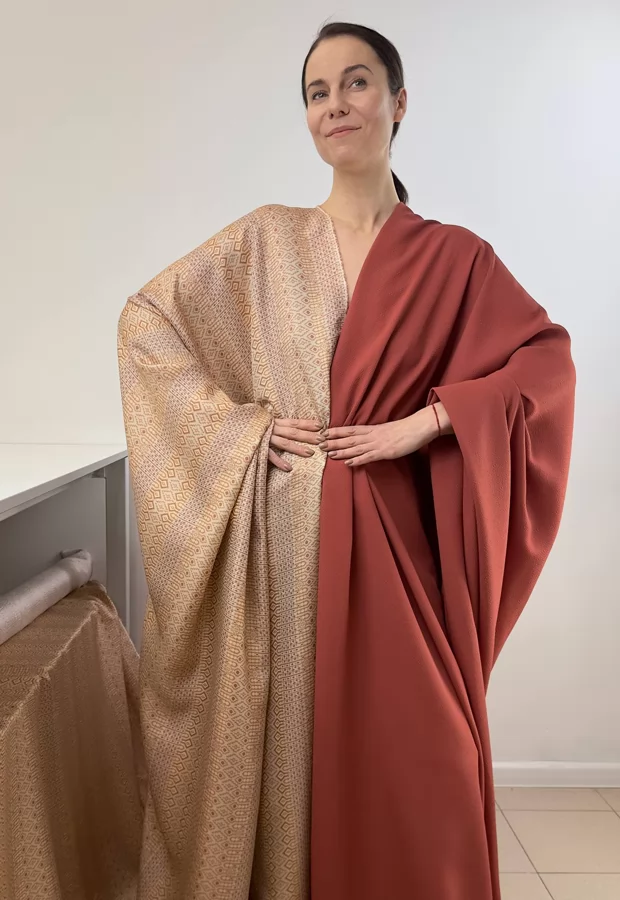 Твиловый шёлк с вискозой от Forte Forte: сочетаем с фактурной вискозой и велюровым хлопком 😍 - Ткани FF