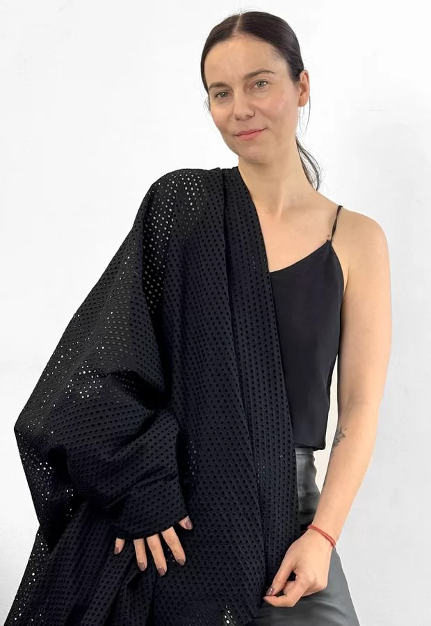 Хлопковое шитье в чёрном цвете: два узора на выбор 😍 - Ткани FF