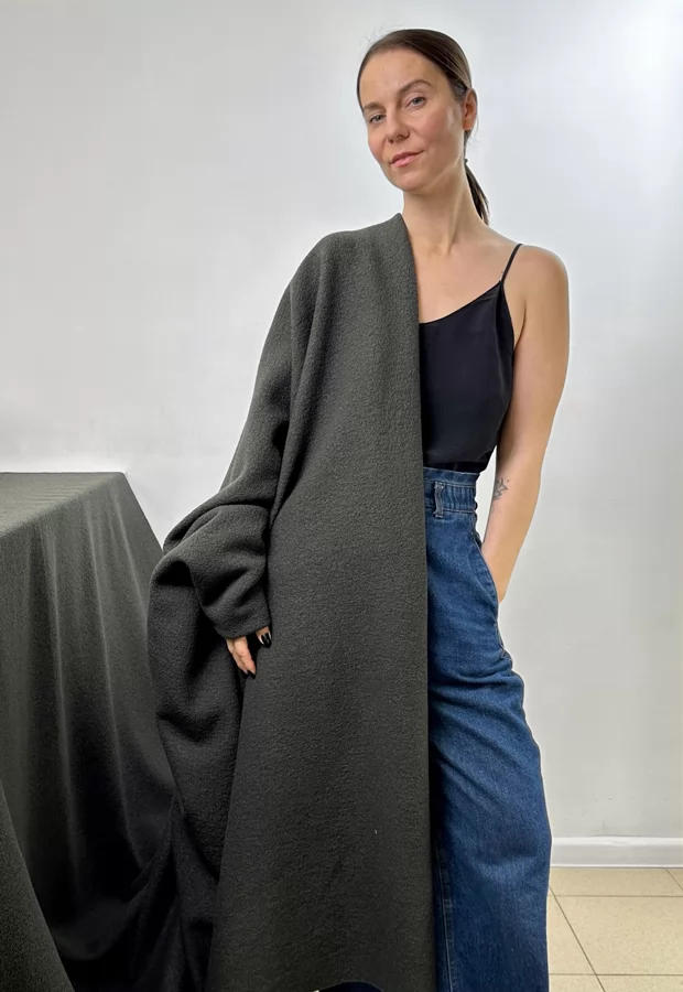 Удобный материал для начинающих: шерстяной лоден в двух оттенках зелёного 💚 - Ткани FF