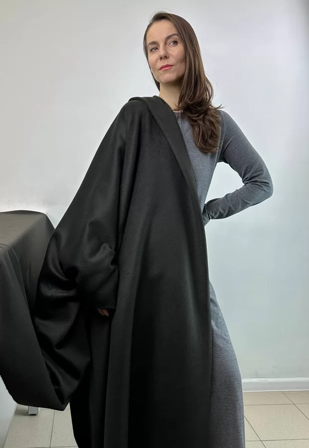 Благородная пальтовая шерсть с альпакой: дымчато-серый цвет подойдет и для мужского, и для женского пальто ✨ - Ткани FF