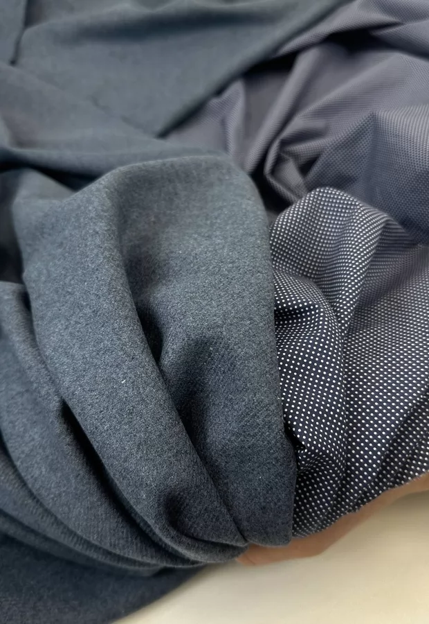 Уютная шерстяная фланель и рубашечный хлопок в горошек: для тех, кто любит синие оттенки ⭐️ - Ткани FF Москва