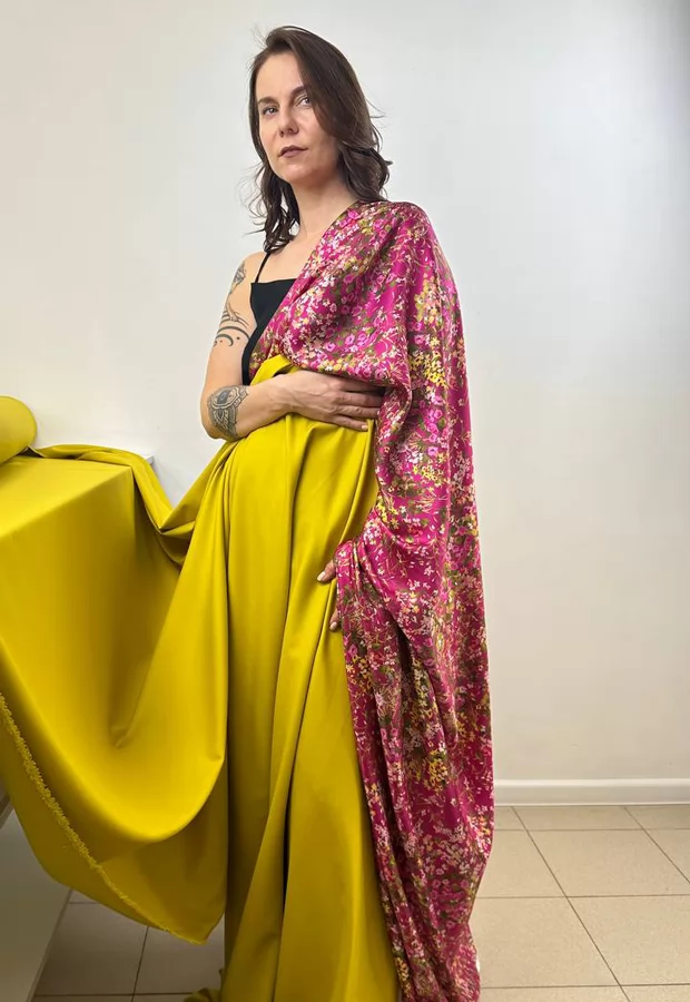 Яркий, весенний: шёлковый твил MAX MARA и два компаньона к нему ✨ - Ткани FF