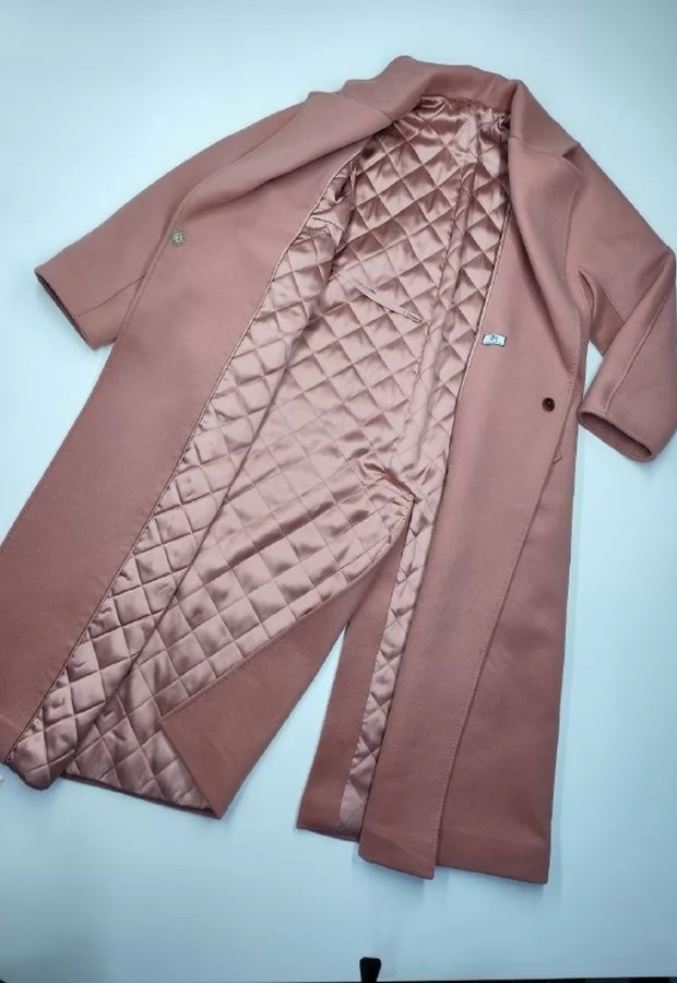 Пальто из розового кашемира BURBERRY на атласной подкладке 🌸 - Ткани FF · MAX