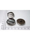 Пуговица на ножке пальтовая металлическая серебряная 30 мм-(A2)- 11122029