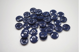 Пуговица костюмно-рубашечная пластик 15 мм синяя-(H1)- 11122064