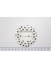 Пряжка круглая пластик белая в горошек диаметр 66 мм PRT-(S2)- 01092019