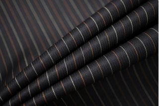 Тонкая костюмно-плательная шерсть черная в полоску SR.H-CC40 23122022