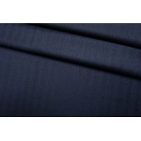 Тонкая костюмно-плательная шерсть темно-синяя елочка SR-СС40 11012182