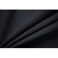 Тонкая костюмно-плательная шерсть черная в полоску SR-CC60 11012186