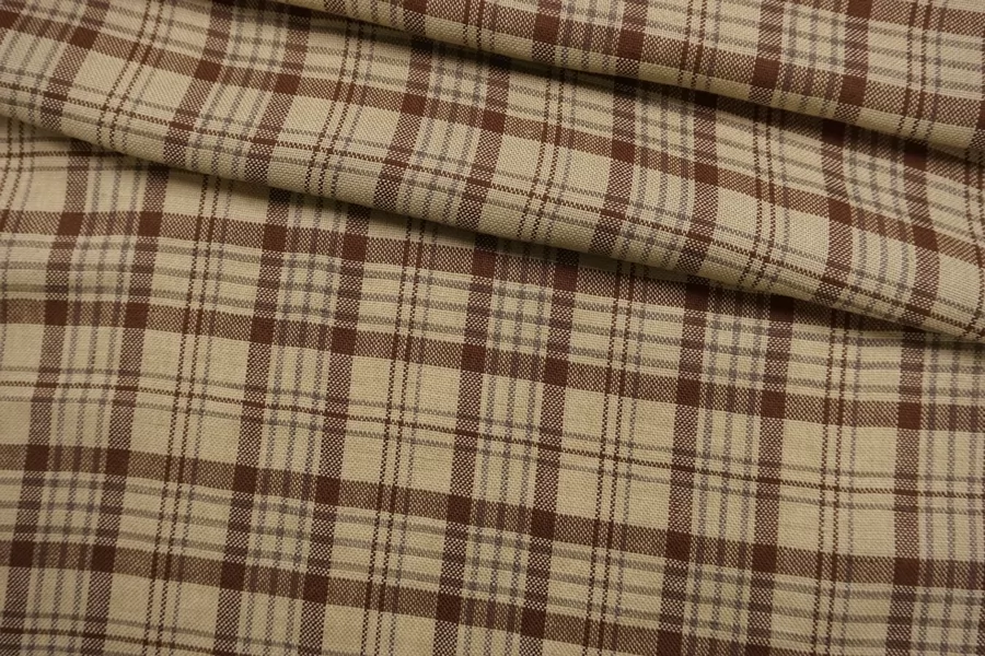 Лен бежево-коричневый в клетку NST H16/2  G50 19022110
