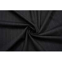 Тонкая костюмно-плательная шерсть черная в полоску SR.H-CC40 23122035