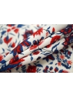 Креповая вискоза ягодно-синие цветы на молочном фоне MII H21/11 Н40 04082135