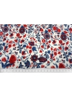 Креповая вискоза ягодно-синие цветы на молочном фоне MII H21/11 Н40 04082135