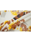 Креповая вискоза коричневые цветы на светло-сером фоне MII H21/10 I60 05082136