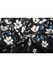 Сатин плательно-рубашечный цветы на черном фоне MII  H9/7/B40 06082114