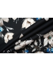 Сатин плательно-рубашечный цветы на черном фоне MII  H9/7/B40 06082114