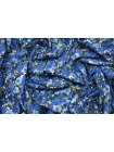 Поплин-стрейч рубашечный синие цветы MII-A30 06082127
