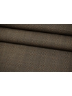 Тонкая костюмно-плательная шерсть с шелком в клетку коричневая BRS H62/CC10 8102119