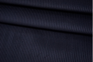Вельвет хлопковый костюмный темно-синий на дублерине BRS-L20 12102101