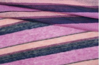 Трикотаж льняной в полоску лилово-розовый NST-H46/5 U60 07062116