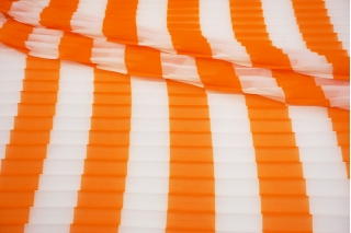 Плиссе в полоску бело-оранжевая полоска TRC H37/J01 30052118