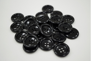 Пуговица костюмно-плательная пластик черная 20 мм PRT-(S1) 02092110