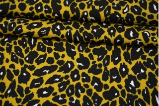 Креп вискозный леопард на горчичном фоне MII H21/11 H40 05082110