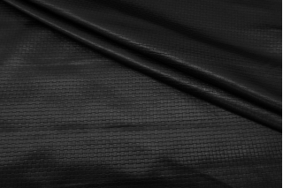 Фактурная экокожа на трикотаже стрейч черная  КУПОН IDT H17/3 GG70 21112129