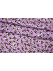 Сатин плательно-блузочный цветы на лиловом фоне FRM 25112104