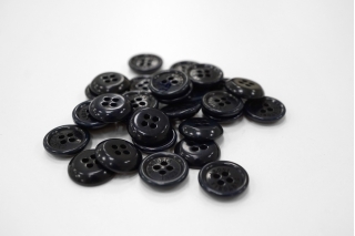 Пуговица костюмно-рубашечная "Sartoria Leoni" пластик 15 мм черно- синяя ( R1) 3012207
