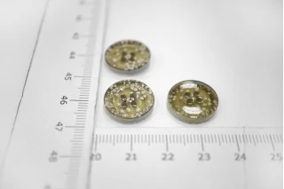 Пуговица  костюмно-плательная пластик прозрачно-зелёная 16 мм-(G1)- 3012234