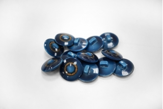 Пуговица глянцевая костюмно-пальтовая пластик синяя на ножке 20 мм-(CD)- 3012237