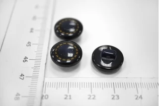Пуговица  костюмно-плательная пластик тёмно-синяя на ножке 15 мм-(i1)- 3012241