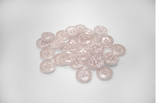 Пуговица  костюмно-плательная пластик прозрачно-розовая 15 мм-(E)- 3012247