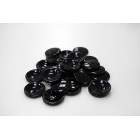 Пуговица глянцевая костюмно-пальтовая пластик чёрная 28 мм-(CD)- 3012257