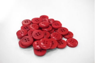 Пуговица костюмно-рубашечная пластик 15 мм красно-рыжая-(L1)- 6012210